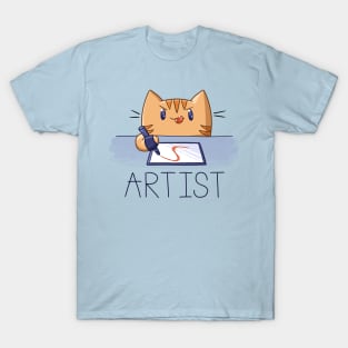 Artist Cat - Cute Illustration Kitten T-Shirt